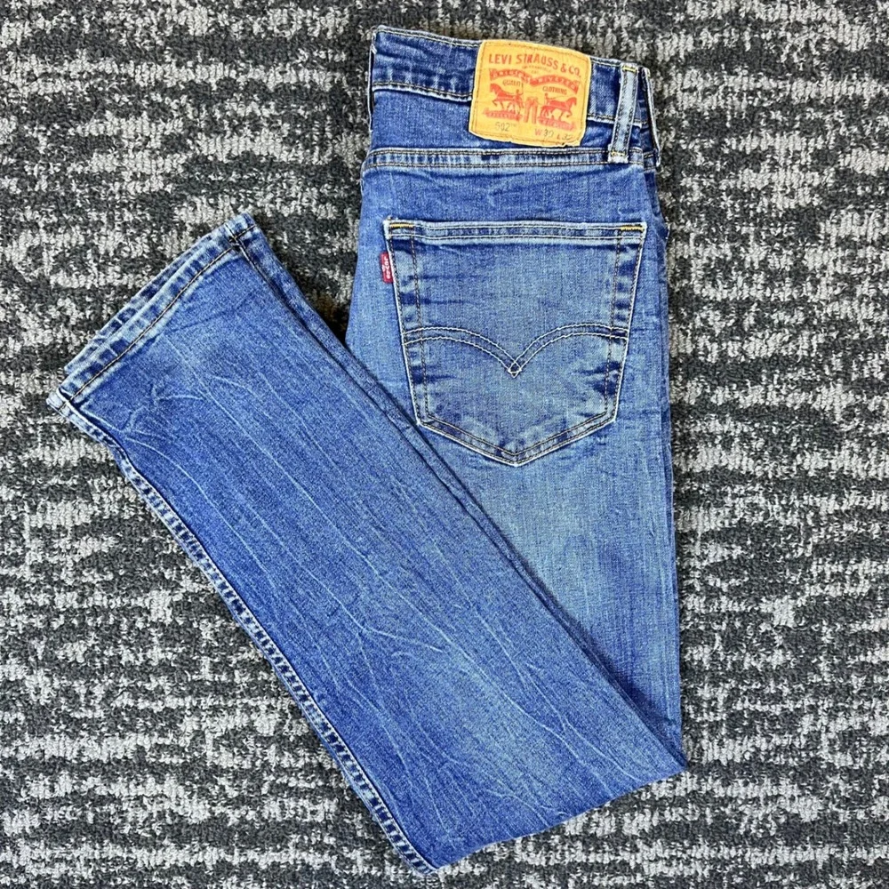 Levi's Jeans Mens 30x32 502 Taper Fit Blue Medium Wash Stretch Denim Pants